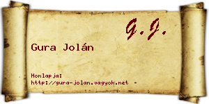 Gura Jolán névjegykártya